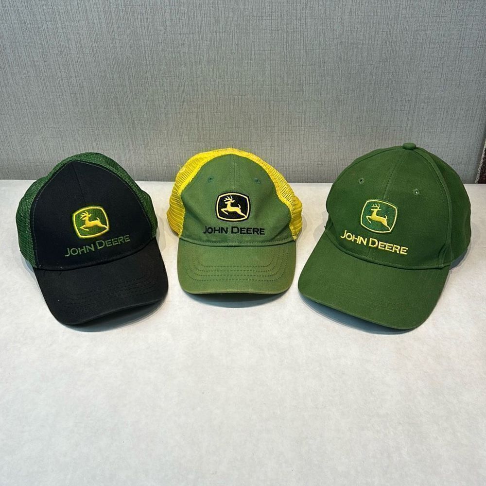 John Deere Kids Youth Toddler Hats Adjustable Snapback Mesh Trucker Set Lot of 3